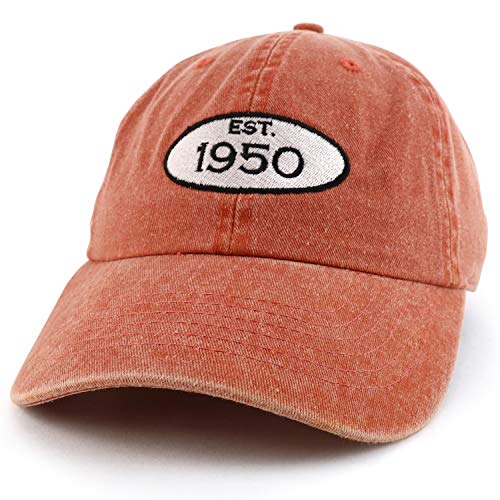 Trendy Apparel Shop 70th Birthday Established 1951 Washed Cotton Adjustable Cap