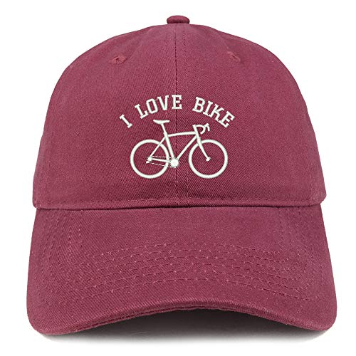 Trendy Apparel Shop I Love Bike Embroidered Unstructured Cotton Dad Hat