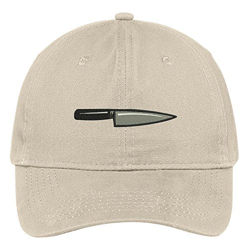 Trendy Apparel Shop Knife Embroidered Low Profile Soft Cotton Brushed Baseball Cap