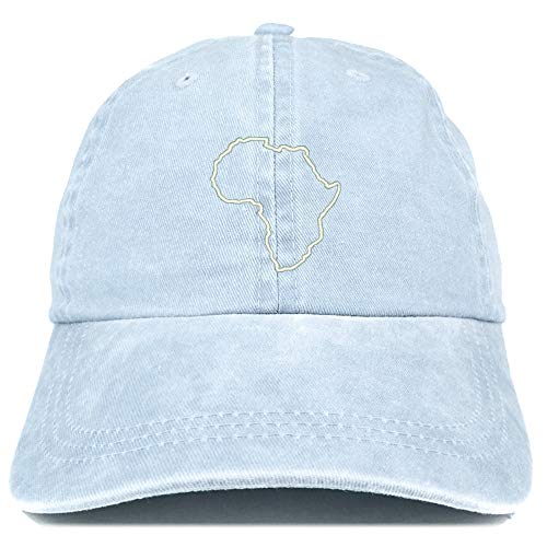 Trendy Apparel Shop Africa Map Outline Embroidered Washed Low Profile Cap