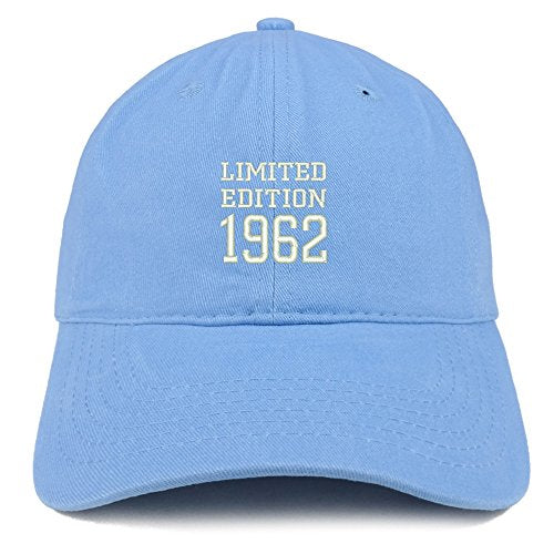 Trendy Apparel Shop Limited Edition 1962 Embroidered Birthday Gift Brushed Cotton Cap