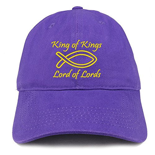 Trendy Apparel Shop King of King Embroidered Low Profile Brushed Cotton Cap