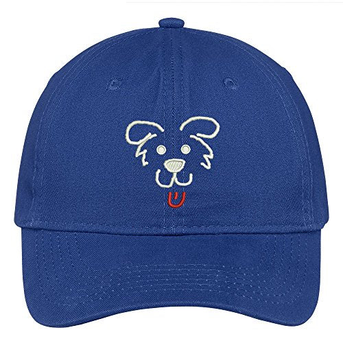 Trendy Apparel Shop Dog Face Outline Embroidered Low Profile Soft Cotton Brushed Cap