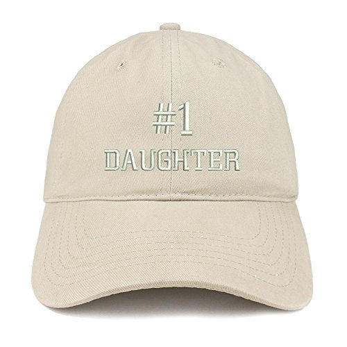 Trendy Apparel Shop Number 1 Daughter Embroidered Low Profile Soft Cotton Baseball Cap