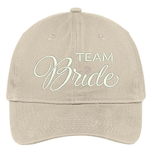 Trendy Apparel Shop Team Bride With Heart Embroidered Adjustable Cotton Baseball Cap