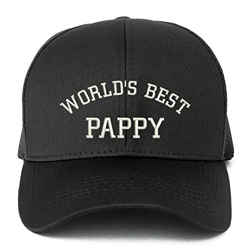 Trendy Apparel Shop XXL World's Best Pappy Embroidered Structured Trucker Mesh Cap