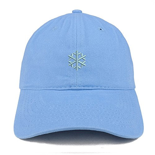 Trendy Apparel Shop Snowflake Emoticon Embroidered 100% Soft Brushed Cotton Low Profile Cap