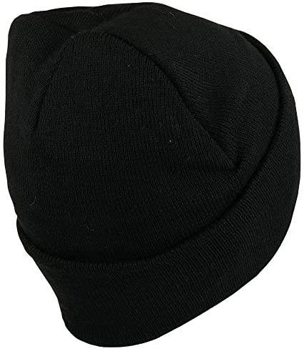 Trendy Apparel Shop Army Veteran Military Ribbon 3D Embroidered Long Cuff Beanie Cap - Black