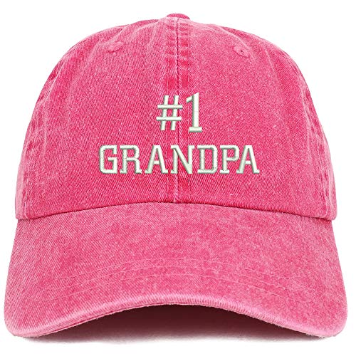 Trendy Apparel Shop Number 1 Grandpa Embroidered Washed Cotton Adjustable Cap