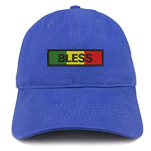 Trendy Apparel Shop Africa Green Yellow RED Bless Embroidered Soft Crown 100% Brushed Cotton Cap