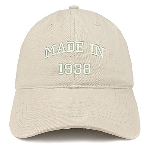 Trendy Apparel Shop Made in 1938 Text Embroidered 83rd Birthday Brushed Cotton Cap