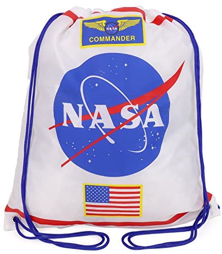 Trendy Apparel Shop Kid's NASA Astronaut Drawstring Backpack - WHITE