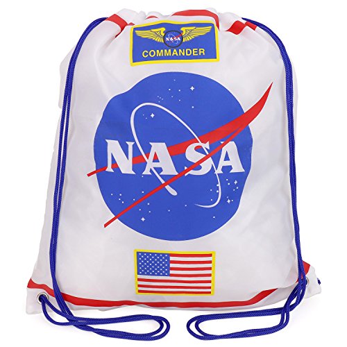 Trendy Apparel Shop Kid's NASA Astronaut Drawstring Backpack - WHITE