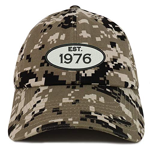 Trendy Apparel Shop 45th Birthday Established 1976 Soft Crown Brushed Cotton Cap