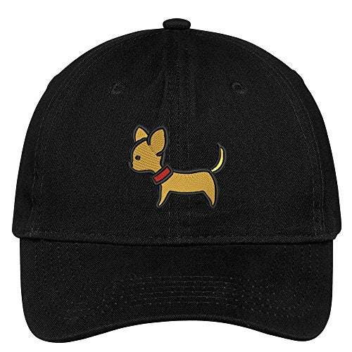 Trendy Apparel Shop Chihuahua Embroidered Low Profile Soft Cotton Brushed Cap