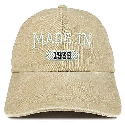 Trendy Apparel Shop Made in 1939 Embroidered 82nd Birthday Washed Baseball Cap