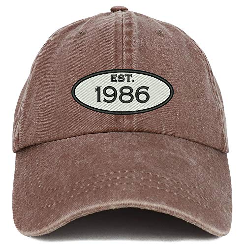 Trendy Apparel Shop 35th Birthday Established 1986 Washed Cotton Adjustable Cap