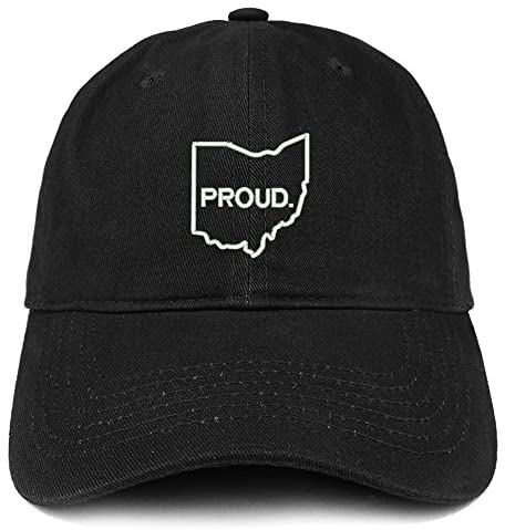 Trendy Apparel Shop Proud Ohio State Outline Embroidered Cotton Dad Hat