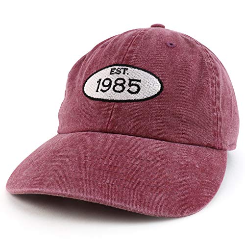 Trendy Apparel Shop 35th Birthday Established 1986 Washed Cotton Adjustable Cap