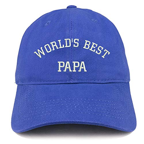 Trendy Apparel Shop World's Best Papa Embroidered Soft Brushed Cotton Cap