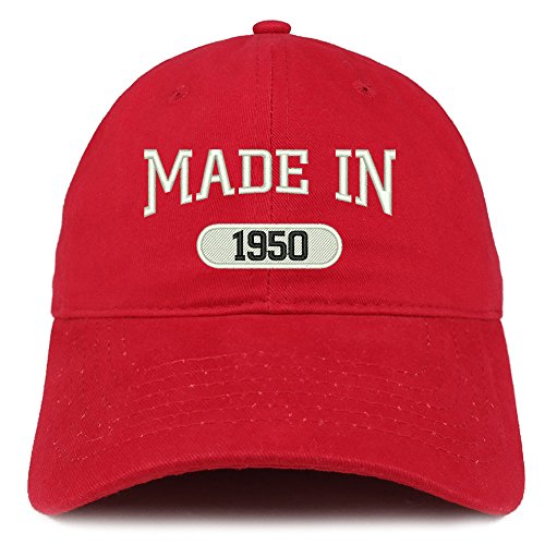 Trendy Apparel Shop Made in 1950 Embroidered 71st Birthday Brushed Cotton Cap