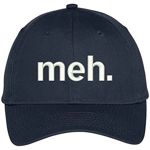 Trendy Apparel Shop Meh Funny Expression Embroidered Baseball Cap