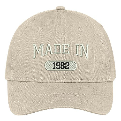 Trendy Apparel Shop 37th Birthday - Made in 1982 Embroidered Low Profile Cotton Baseball Cap