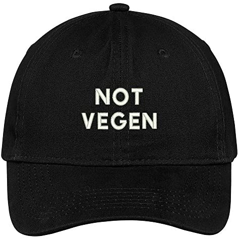 Trendy Apparel Shop Not Vegen Embroidered Brushed Cotton Adjustable Cap Dad Hat