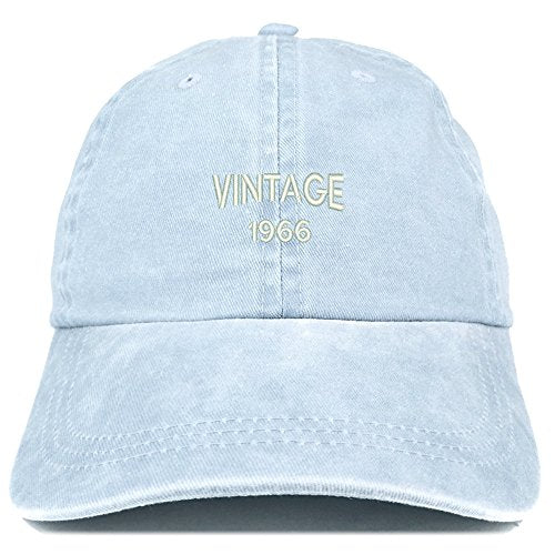 Trendy Apparel Shop Small Vintage 1966 Embroidered 55th Birthday Washed Pigment Dyed Cap