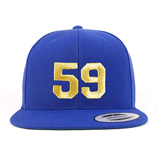 Trendy Apparel Shop Number 59 Gold Thread Flat Bill Snapback Baseball Cap