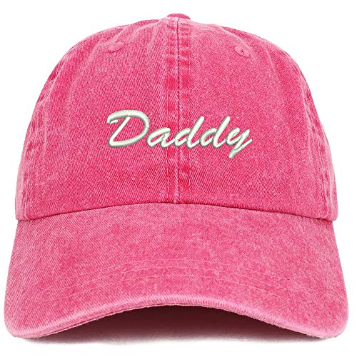 Trendy Apparel Shop Daddy Script Font Embroidered Low Profile Washed Cotton Cap