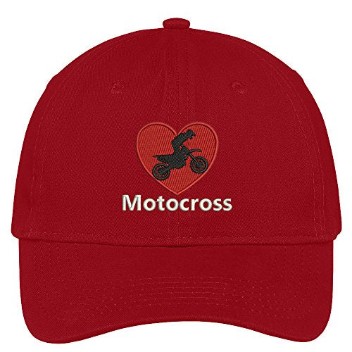 Trendy Apparel Shop Motocross Heart Embroidered Soft Crown 100% Brushed Cotton Cap