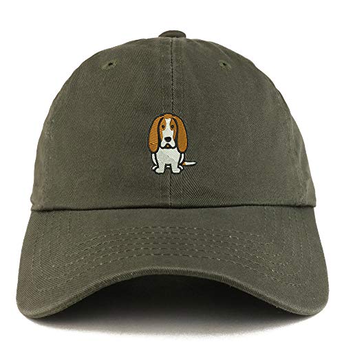 Trendy Apparel Shop Basset Hound Dog Embroidered Low Profile Soft Cotton Dad Hat Cap