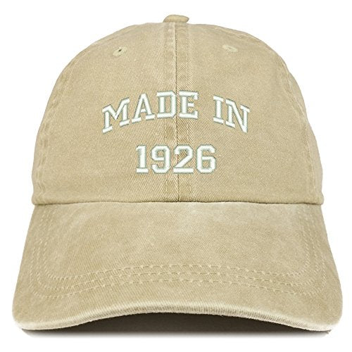 Trendy Apparel Shop Made in 1926 Text Embroidered 95th Birthday Washed Cap