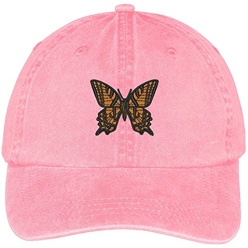 Trendy Apparel Shop Butterfly Embroidered Washed Cotton Adjustable Cap