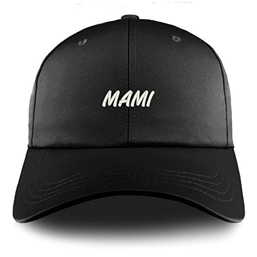 Trendy Apparel Shop Mami Embroidered Structured Satin Adjustable Cap