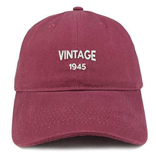 Trendy Apparel Shop Small Vintage 1945 Embroidered 76th Birthday Adjustable Cotton Cap