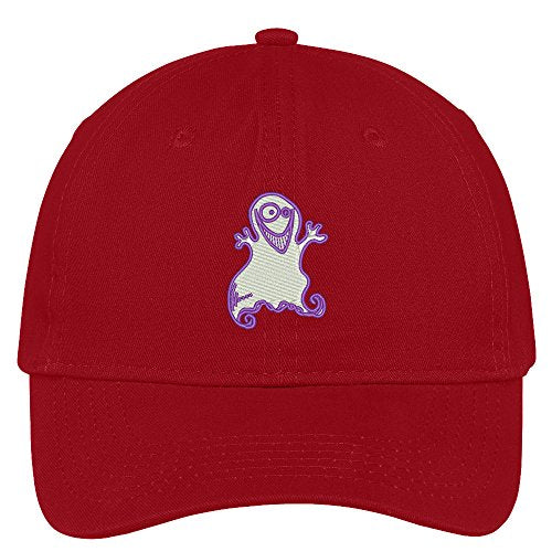 Trendy Apparel Shop Ghost Embroidered Halloween Themed Cotton Baseball Cap