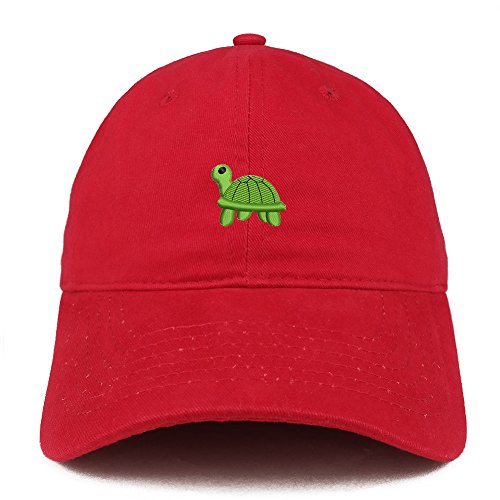 Trendy Apparel Shop Turtle Emoticon Embroidered 100% Soft Brushed Cotton Low Profile Cap