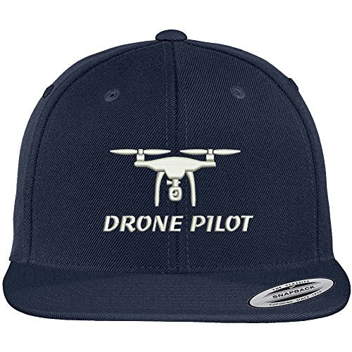 Trendy Apparel Shop Drone Pilot Embroidered Flat Bill Snapback Baseball Cap