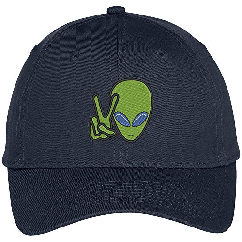 Trendy Apparel Shop Alien Peace Embroidered Baseball Cap