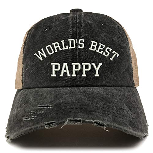 Trendy Apparel Shop World's Best Pappy Washed Front Mesh Back Frayed Bill Cap