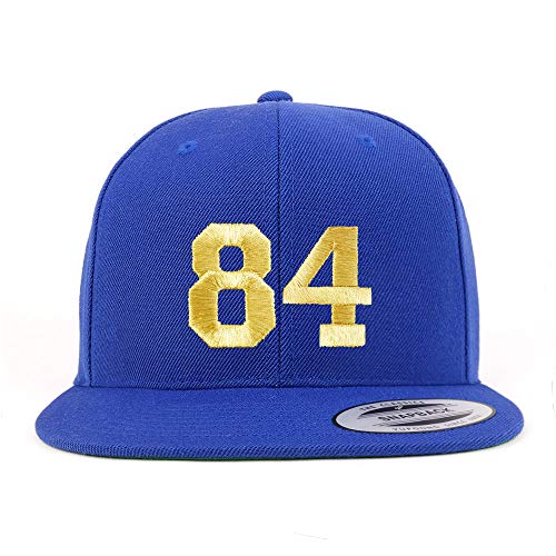 Trendy Apparel Shop Number 84 Gold Thread Flat Bill Snapback Baseball Cap