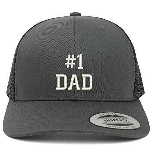 Trendy Apparel Shop Flexfit Number 1 Dad Embroidered Retro Trucker Mesh Cap