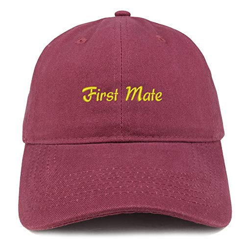 Trendy Apparel Shop First Mate Embroidered 100% Cotton Adjustable Cap Dad Hat