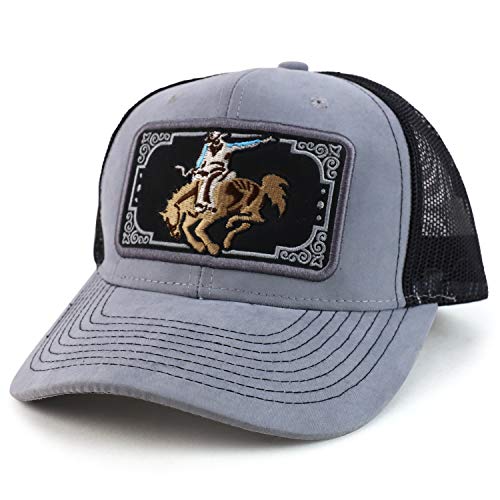 Trendy Apparel Shop Bull Riding Rodeo Structured Mesh Back Snapback Cap