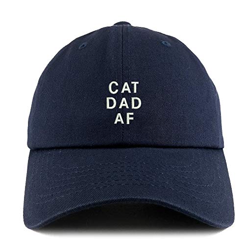 Trendy Apparel Shop Cat Dad AF Solid Adjustable Unstructured Dad Hat