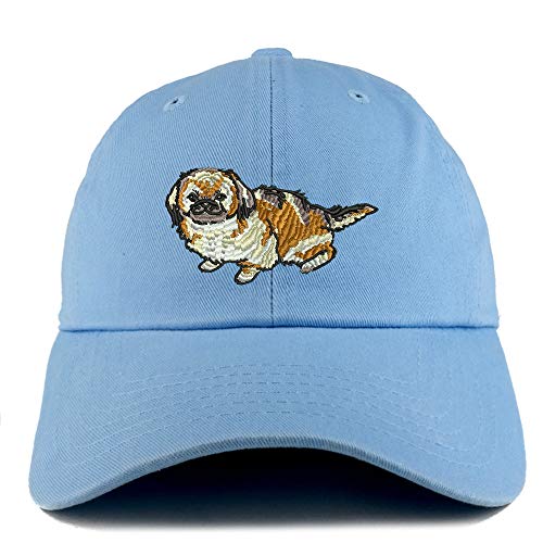 Trendy Apparel Shop Pekingese Dog Embroidered Low Profile Soft Cotton Dad Hat Cap