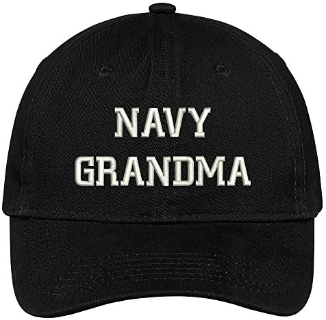 Trendy Apparel Shop Navy Grandma Embroidered Soft Crown 100% Brushed Cotton Cap