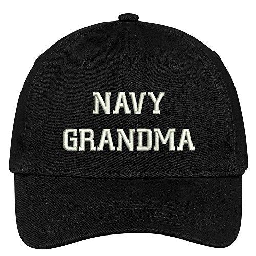 Trendy Apparel Shop Navy Grandma Embroidered Soft Crown 100% Brushed Cotton Cap